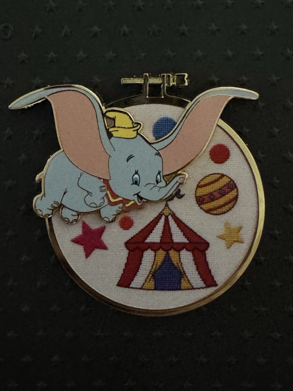 Dumbo Disney Classics in Cross Stitch Pin - Pink A La Mode PALM Monogram LE 500
